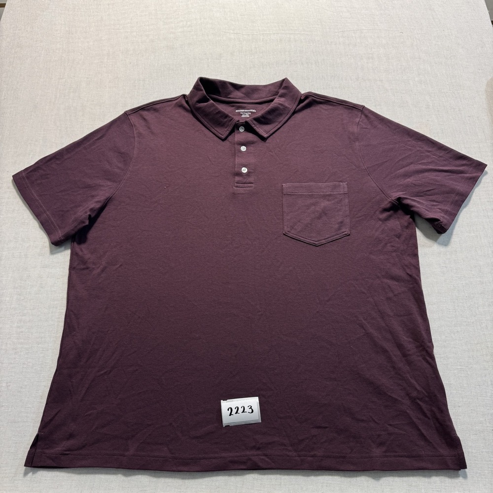 Amazon Essentials Polo Shirt Mens 2XL Burgundy New without Tags